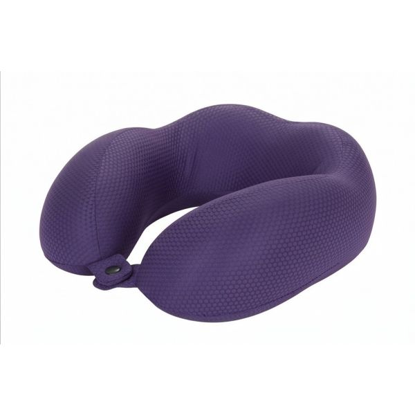 Μαξιλαράκι Ταξιδίου Memory Foam Diplomat ACPIL3 Μωβ | Ιδανικό για Αεροπλάνο με Κλιπ Μεταφοράς