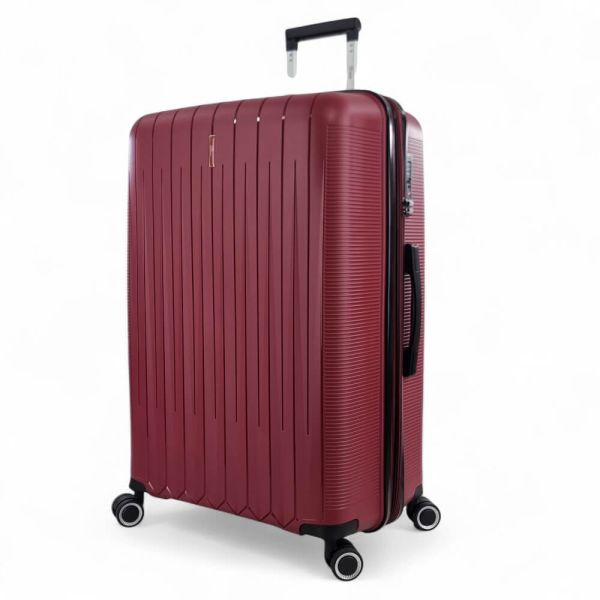 Μεγάλη Σκληρή Βαλίτσα RAIN RB80152 Μπορντό 75εκ 95L | Πολυπροπυλένιο & Επέκταση | Check-in 23+ Κιλών