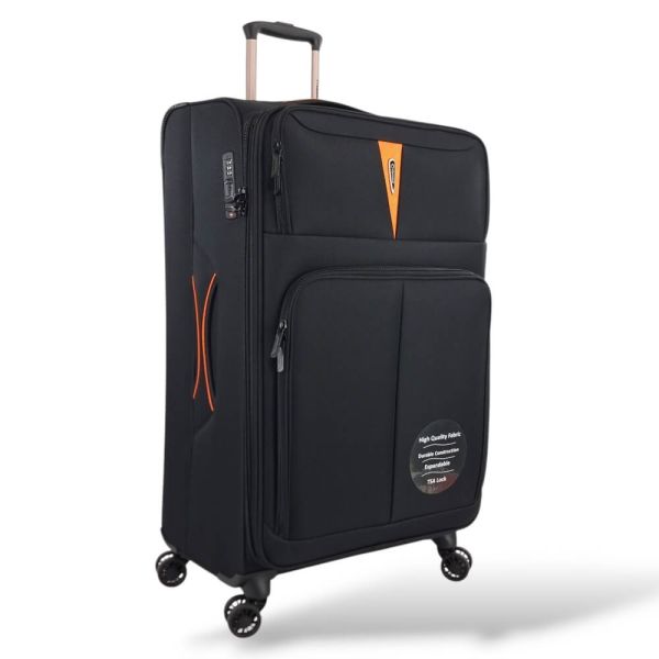 Μεγάλη Βαλίτσα 79x46x32 Υφασμάτινη Diplomat Venice ZC6101-L Μαύρο – Premium 100L | Ιδανική για 23-32 Κιλά με 4 Ρόδες