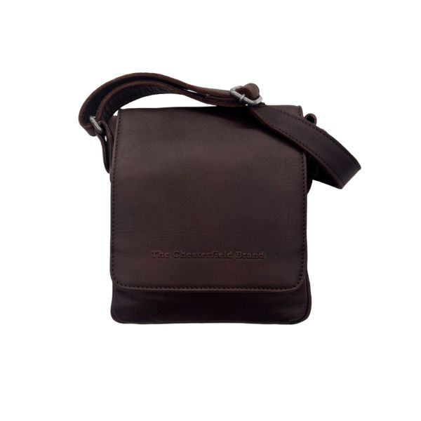 Δερμάτινο Ανδρικό Τσαντάκι Ώμου Chesterfield C48.071001 Καφέ – Premium Pull-Up Δέρμα, Ανθεκτικό & Vintage