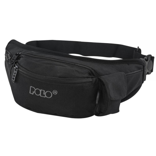 Ανδρικό Τσαντάκι Μέσης Μεγάλο POLO 908844 HIKER Μαύρο – με Ανατομική Πλάτη – Outdoor & Urban
