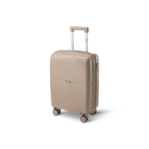 Άθραυστη Βαλίτσα Καμπίνας RCM 1092/20 Μπεζ 55cm 45L | 100% Πολυπροπυλένιο, 4 Διπλές Ρόδες | Χειραποσκευή για Κάθε Πτήση