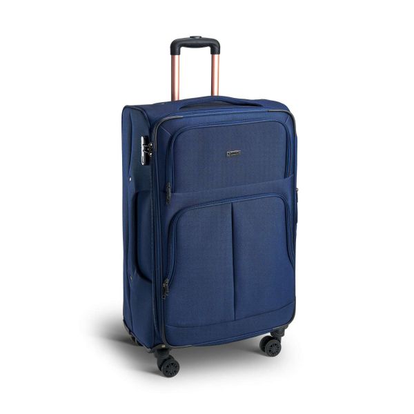 Μεγάλη Βαλίτσα Xplorer 15905-78cm Μπλε 100L | Υφασμάτινη με Επέκταση & 4 Ρόδες | για 23 Κιλά & Άνω Αεροδρομίου