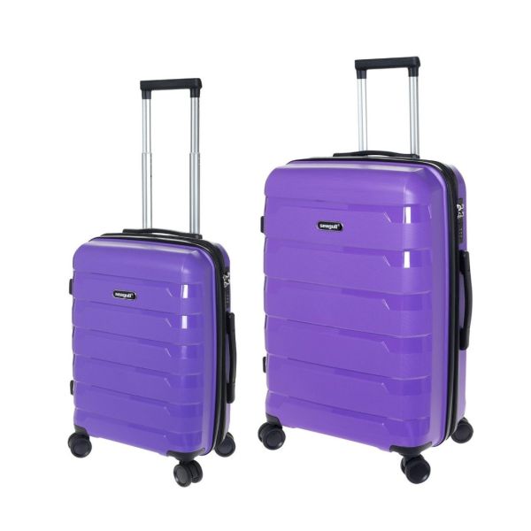 Σετ 2 Βαλίτσες (Καμπίνας & Μεσαία) Seagull SG180 Μωβ | Άθραυστο Πολυπροπυλένιο, με Επέκταση & Ρόδες