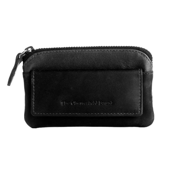 Δερμάτινη Κλειδοθήκη Chesterfield C08.018600 Μαύρο με Διπλό Κρίκο & Εξωτερική Θήκη – Key Holder