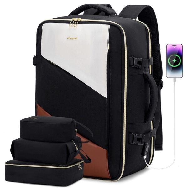 Σακίδιο Καμπίνας LOVEVOOK UB2194 Black/Beige 40L Carry-on για Laptop 17.3”
