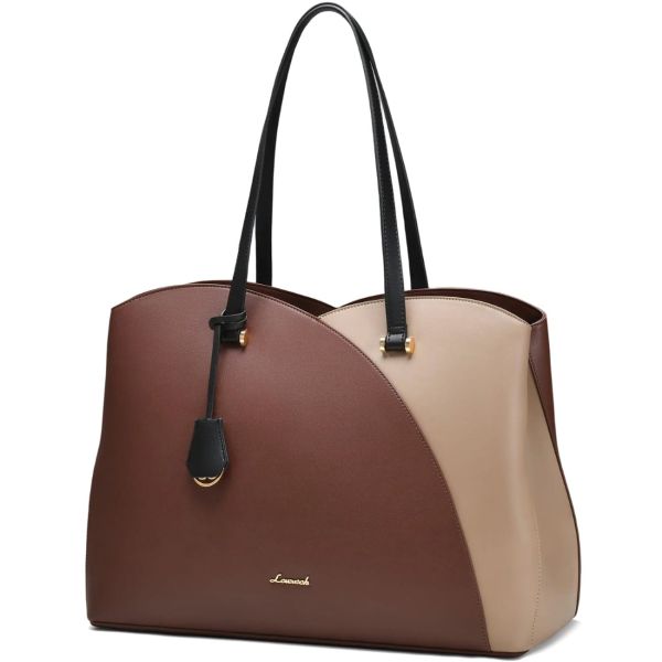 Γυναικεία Τσάντα Ώμου Tote Lovevook WB3290 Μπεζ/Καφέ 20L | Καθημερινή Τσάντα για Πόλη & Γραφείο