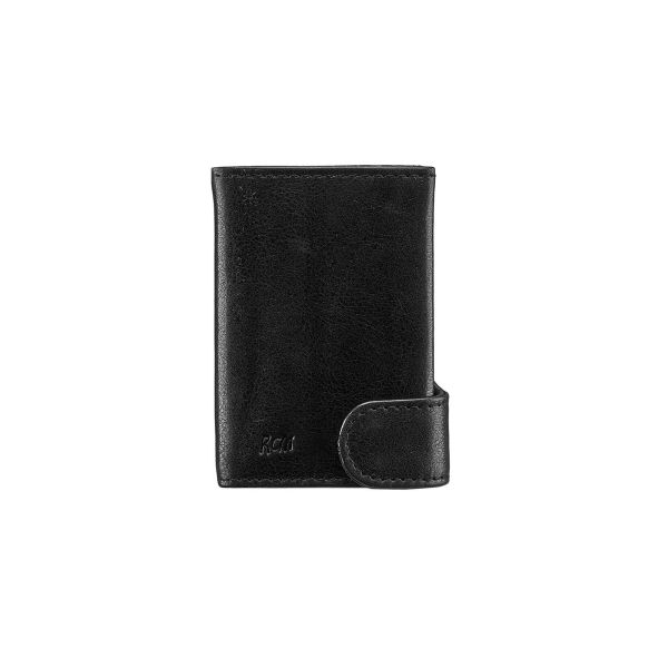 Δερμάτινη Μεταλλική Καρτοθήκη RCM Z01 Μαύρο με RFID Προστασία & Θέση για Χαρτονομίσματα
