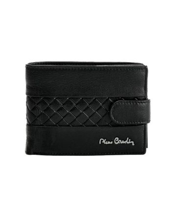 Δερμάτινο Πορτοφόλι Ανδρικό PIERRE CARDIN 8806 TILAK154 Μαύρο – με Εξωτερικό Κούμπωμα & RFID Προστασία