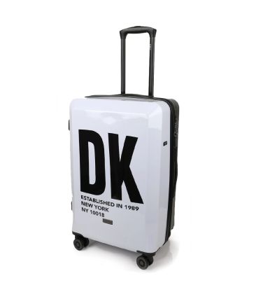 Επώνυμη Βαλίτσα Μεσαία DKNY D2221-DH418BD4 68cm Λευκό/Μαύρο | Πολυκαρμπονικό, για Έως 20 κιλά Αεροδρομίου