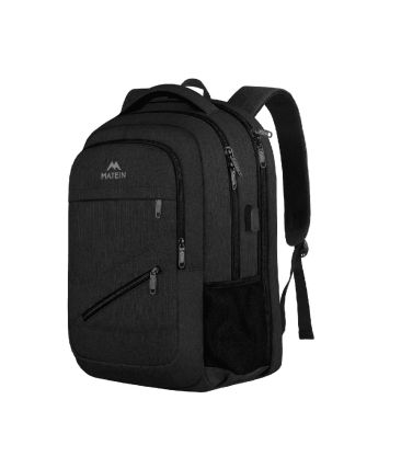 Σακίδιο Πλάτης MATEIN 1035 30L Μαύρο με Θήκη Laptop 17,3”, Αδιάβροχο Σακίδιο Ταξιδιού με USB & Αντικλεπτική Θήκη