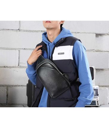 Δερμάτινο Τσαντάκι Χιαστί BOPAI 11-122901 Μαύρο | Crossbody από Γνήσιο Δέρμα | Με Πολλαπλές Θήκες