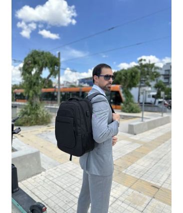 Σακίδιο Πλάτης Επεκτάσιμο Matein 1364 Μαύρο 36,8L για Laptop 15,6” Αδιάβροχο, με Θύρα USB & Αντικλεπτικό