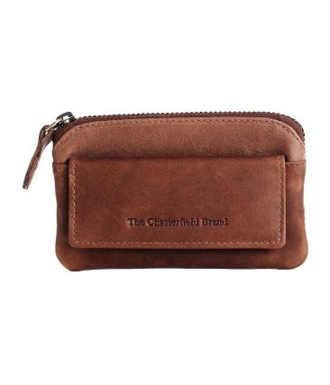 Δερμάτινη Κλειδοθήκη Chesterfield C08.018631 Κονιάκ με Διπλό Κρίκο & Εξωτερική Θήκη – Key Holder