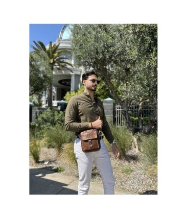 Δερμάτινο Ανδρικό Τσαντάκι Ώμου Bull Captain DJB 038 Καφέ 3L – Vintage Δέρμα Παλαίωσης & Compact