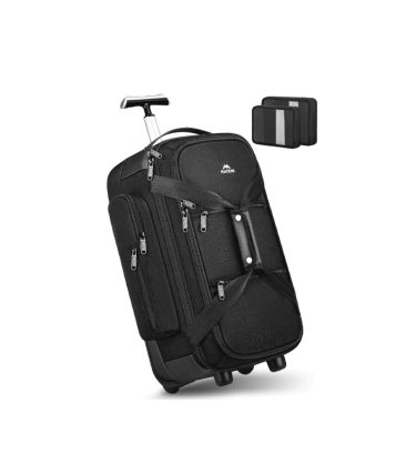 Τροχοτσάντα Καμπίνας 54,6x32x23,6 Matein 1717 Μαύρη 40L με 2 Νεσεσέρ – Ιδανική για όλες τις Αεροπορικές