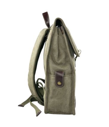Σακίδιο Πλάτης RCM 17546 Χακί Canvas Cotton Washed με Μεταλλικές Λεπτομέρειες