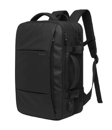 Σακίδιο Ταξιδιού Καμπίνας BANGE 1908 Plus Μαύρο 49L – Laptop 17,3” για Όλες τις Αεροπορικές, με USB & Επέκταση