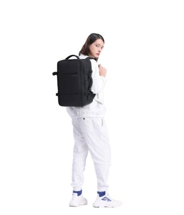 Σακίδιο Ταξιδιού Καμπίνας BANGE 1908 Plus Μαύρο 49L – Laptop 17,3” για Όλες τις Αεροπορικές, με USB & Επέκταση