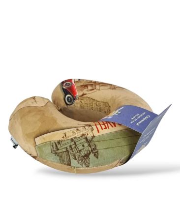 Μαξιλάρι Ταξιδίου Diplomat ACPIL4 Vintage Μπεζ | Memory Foam & Βελούδινη Υφή – Ανατομική Στήριξη