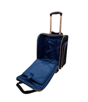 Μικρή Βαλίτσα Καμπίνας 46x35x20 Diplomat Monaco ZC9001-XS με 4 Ρόδες Μαύρο – Χειραποσκευή 23L Underseat