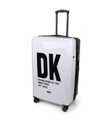 Μεγάλη Βαλίτσα DKNY D2221-DH818BD4 78cm Λευκό/Μαύρο | Επώνυμη από Πολυκαρμπονικό & Ιδανική για 23+ Κιλά