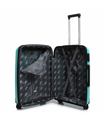 Σετ 2 Βαλίτσες (Καμπίνας & Μεσαία) Seagull SG180 Σιέλ | Άθραυστο Πολυπροπυλένιο, με Επέκταση & Ρόδες