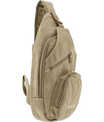 Τσαντάκι Χιαστί / Στήθους RCM 950728 Μπεζ  Crossbody Casual, από Ύφασμα Καμβά με Πολλαπλές Θήκες