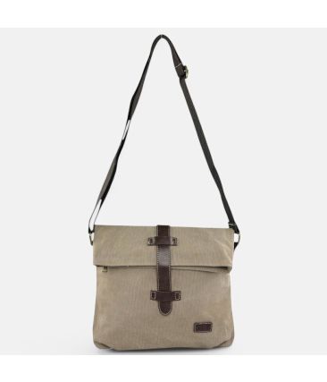 Τσάντα Ώμου Rolltop RCM 17319 Μπεζ – Καμβάς, Πρακτική & Μοντέρνα