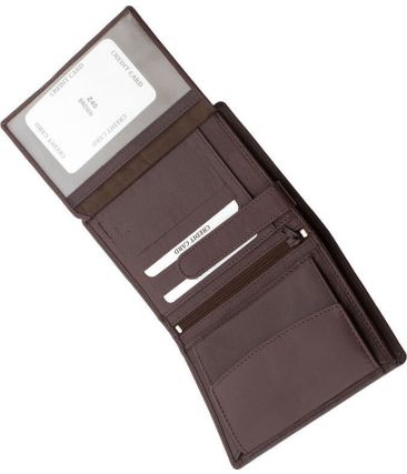 Δερμάτινο Ανδρικό Πορτοφόλι RCM Z40 Καφέ με RFID Προστασία
