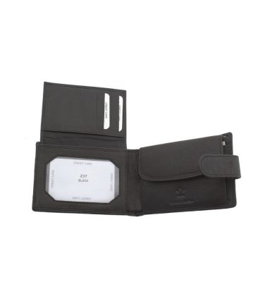 Ανδρικό Δερμάτινο Πορτοφόλι RCM Z37 Μαύρο με RFID Προστασία – 8 Κάρτες & Εξωτερικό Κούμπωμα