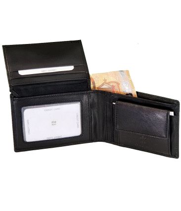 Ανδρικό Δερμάτινο Πορτοφόλι RCM Z34 Μαύρο με RFID Προστασία