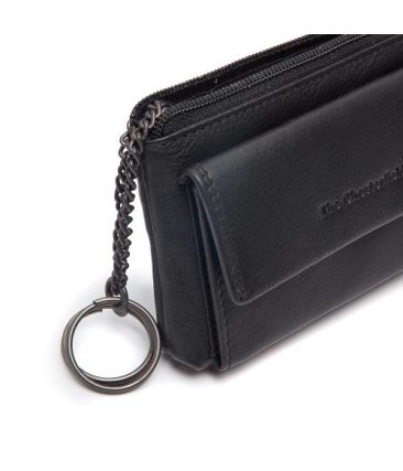 Δερμάτινη Κλειδοθήκη / Πορτοφόλι Chesterfield C08.061600 Μαύρο | Wax Pull-up Δέρμα & Διπλούς Κρίκους