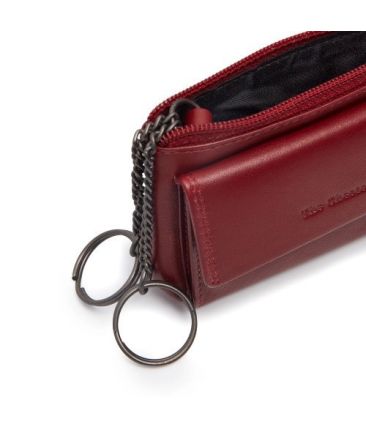 Δερμάτινη Κλειδοθήκη / Πορτοφόλι Chesterfield C08.061604 Κόκκινο | Wax Pull-up Δέρμα & Διπλούς Κρίκους
