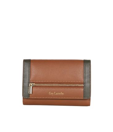 Premium Γυναικείο Δερμάτινο Πορτοφόλι Guy Laroche 24713 Καφέ (Compact 14.5cm |8 Κάρτες& 4 Θήκες Εγγράφων)