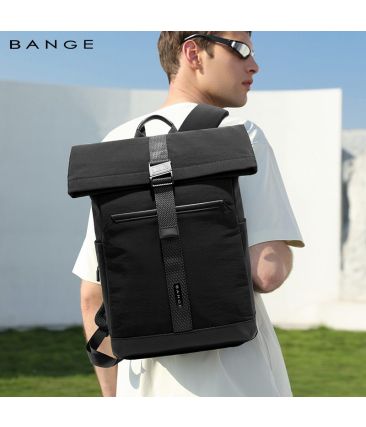 Αδιάβροχο Σακίδιο Πλάτης Roll Top Bange 3115 Μαύρο | Laptop 15.6" | Ελαφρύ Minimal Backpack Εργασίας & Ταξιδιού