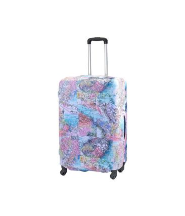 Κάλυμμα Μεσαίας Βαλίτσας RCM 36013-24 Multicolour Map – Ελαστικό Spandex για Βαλίτσες έως 69cm