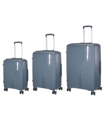 Σετ Βαλίτσες Xplorer 172 Γκρι (3τμχ) Πολυπροπυλένιο με TSA & Επέκταση