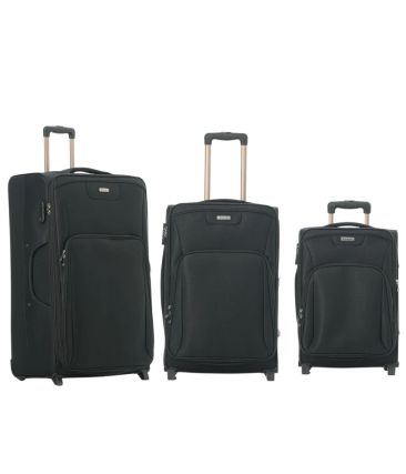 Σετ Βαλίτσες RCM 16108 SET3 Μαύρο – Καμπίνας, Μεσαία & Μεγάλη | Ανθεκτικές & Επεκτεινόμενες