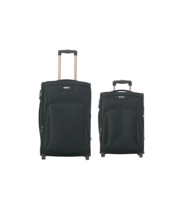 Σετ Βαλίτσες RCM 16108 SET2 Μαύρο – Καμπίνας & Μεσαία, Υφασμάτινες, Ελαφριές & Επεκτεινόμενες