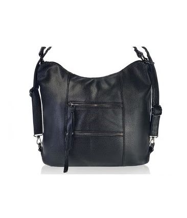 Μεγάλη Γυναικεία Τσάντα Ώμου & Χιαστί LOUIS TIMI 2929-Black από PU Δέρμα (35x35cm) με Πολλαπλές Θήκες
