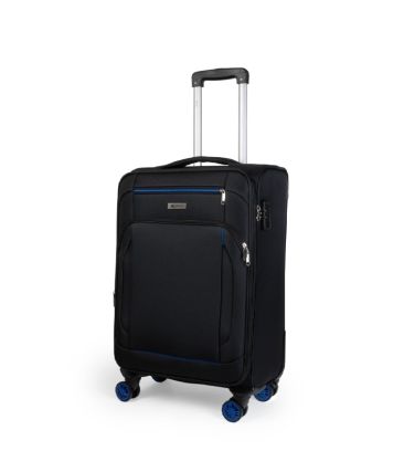 Υφασμάτινη Βαλίτσα Καμπίνας 55x23x37/42 Spectra Cardinal 5000 Μαύρο | Ύφασμα Jacquard με 4 Διπλά Ροδάκια 360°