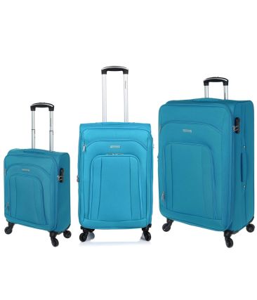 Σετ Βαλίτσες Τριάδα (S, M, L) Diplomat ZC444 SET3 Γαλάζιο – Επεκτάσιμες | Υφασμάτινες – Ελαφριές & Ανθεκτικές