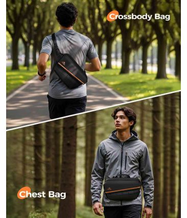 Τσαντάκι Χιαστί Crossbody Matein 6780 Μαύρο | Θήκη AirTag & Μπουκαλιού | Ιμάντας 3 Σημείων