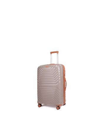 Βαλίτσα Καμπίνας 56.5x37x24.5/29.5 Cardinal 7000 Μπεζ | Χειραποσκευή από Πολυπροπυλένιο με Επέκταση & 4 Διπλά Ροδάκια