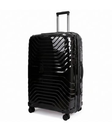 Μεγάλη Βαλίτσα 76x51x32.5/37 Ταξιδιού Cardinal 7000 Μαύρο | Πολυπροπυλένιο, Επέκταση & 4 Διπλά Ροδάκια | Ιδανική για 23+ Κιλά