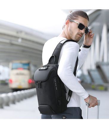 Τσαντάκι Ώμου / Χιαστί Crossbody Μεγάλο Bange 7082 Μαύρο – Αδιάβροχο & Anti-Theft, USB, TSA Lock – Premium Ποιότητα με Ασφάλεια