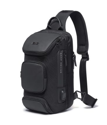 Τσαντάκι Ώμου Χιαστί Bange 7086 Μαύρο – Αδιάβροχο Crossbody με USB – Οργάνωση & Αντικλεπτική Προστασία