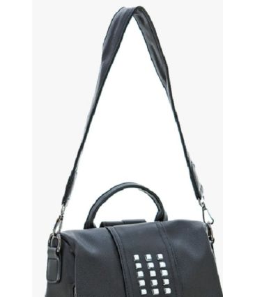 Rock Glam: Γυναικείο Αντικλεπτικό Backpack με Διακοσμητικά Τρουκς & Έξτρα Ιμάντα BARTUGGI 718-5305 Μαύρο