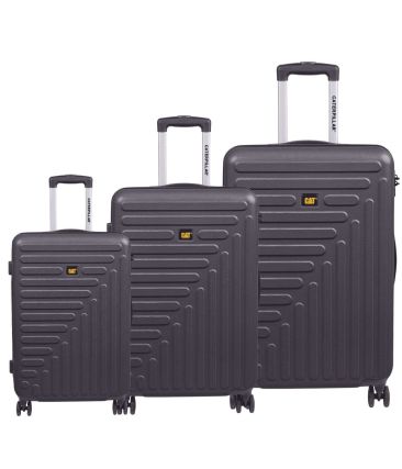 Σετ Βαλιτσών 3 Τεμαχίων Caterpillar Rockford 84683-01 Set3 Μαύρο – Καμπίνα + Μεσαία + Μεγάλη, με TSA & 4 Διπλούς Τροχούς